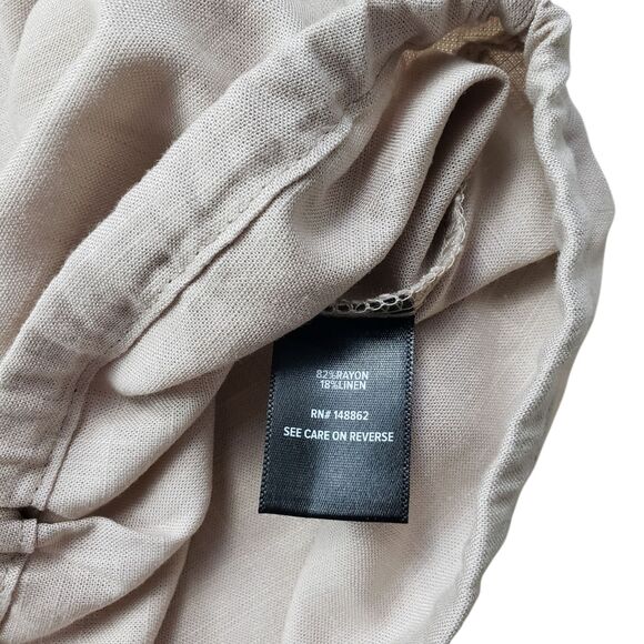 Torrid Linen Button Front Short Sleeve Crop Top Womens 4X Mushroom NWT - Picture 9 of 13